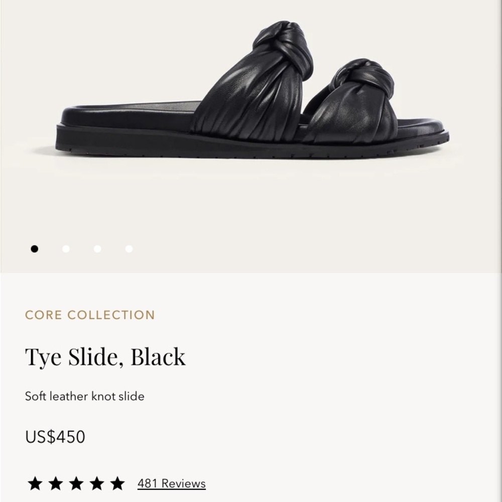 Dear Frances Black Knotted Leather Slide Sandals